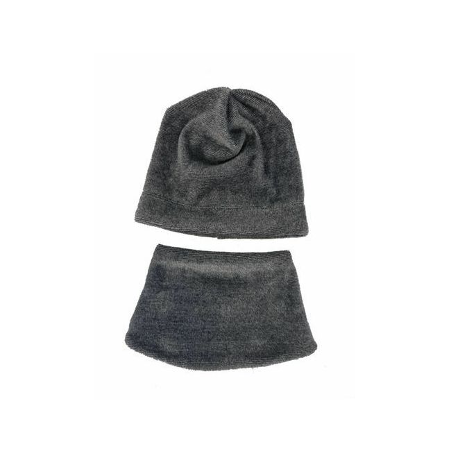 Set caciula cu protectie gat Fleece Gray pentru copii 6-18 luni, din bumbac KDECF618GR