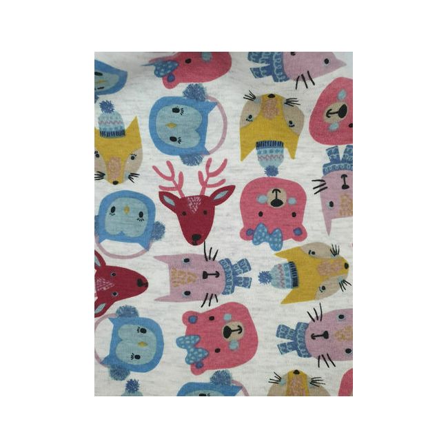 Set caciula cu protectie gat Red Animals pentru copii 18-36 luni, din bumbac KDECPGB1836RANIM