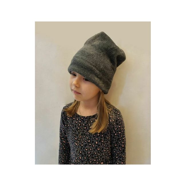 Set caciula cu protectie gat nou nascut Fleece Gray, din bumbac KDECPF00GR