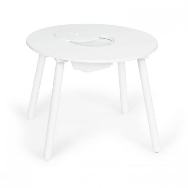 Set de masa cu doua scaune pentru copii si loc de depozitare jucarii ecotoys wh135 - alb edeediwh135