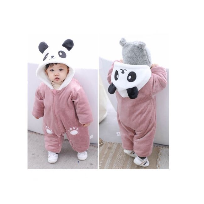Combinezon plusat roz pudra - Panda MDlxm003-1-ca