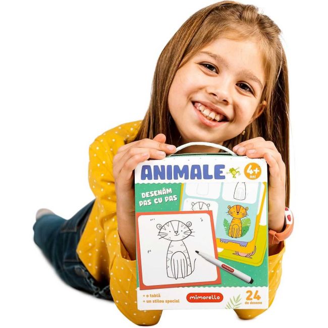Joc educativ Animale Desenam pas cu pas, 24 piese Mimorello EK6667 BBJEK6667_Initiala