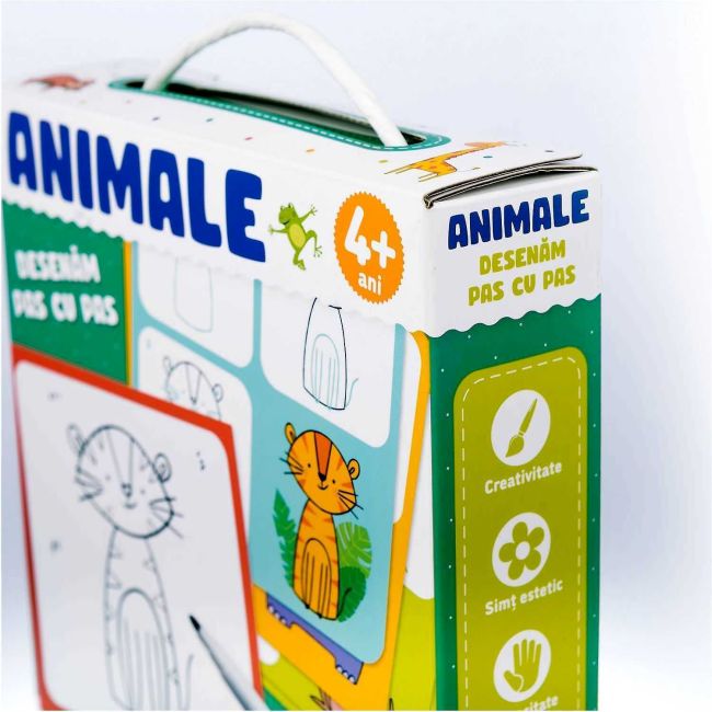 Joc educativ Animale Desenam pas cu pas, 24 piese Mimorello EK6667 BBJEK6667_Initiala