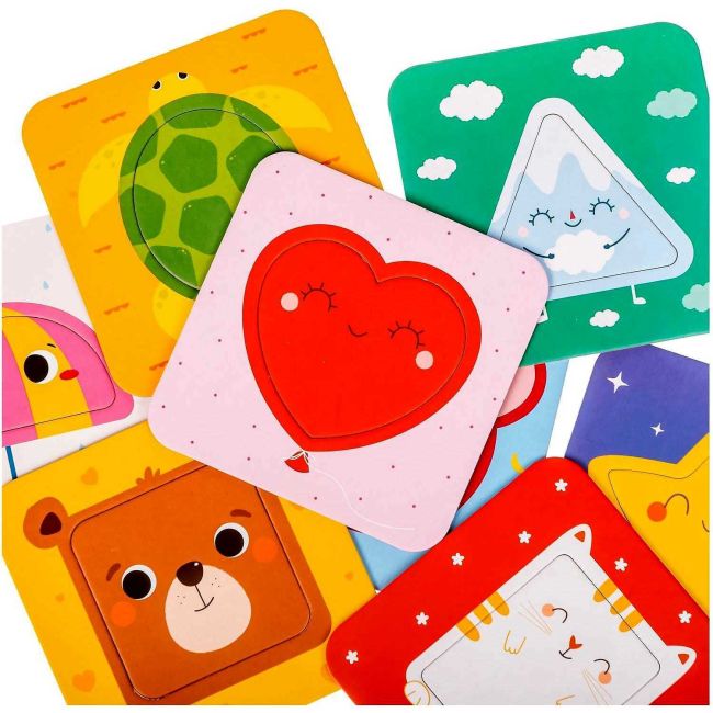Puzzle Formele jucause, 8 piese, 11x11 cm Mimorello EK6665 BBJEK6665_Initiala