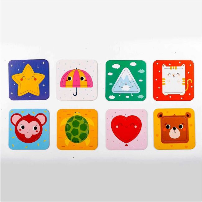 Puzzle Formele jucause, 8 piese, 11x11 cm Mimorello EK6665 BBJEK6665_Initiala