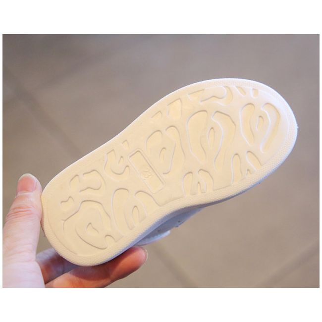 Adidasi albi cu insertie rosie din lac MD606-1-p32