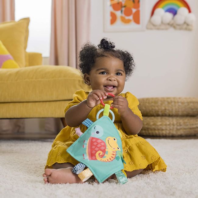 Bright Starts - Jucarie mini paturica cu animalute vesele BBB12619