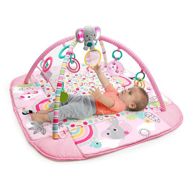 Bright Starts - Salteluta de activitati 5 in 1 Gym & Ball Pit Rainbow Tropics BBB12625