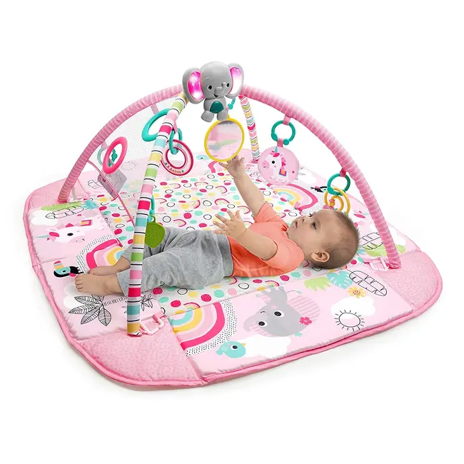 Bright Starts - Salteluta de activitati 5 in 1 Gym & Ball Pit Rainbow Tropics BBB12625