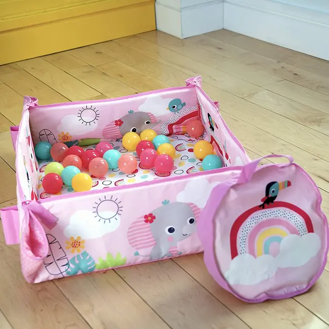 Bright Starts - Salteluta de activitati 5 in 1 Gym & Ball Pit Rainbow Tropics BBB12625