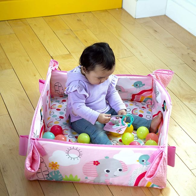 Bright Starts - Salteluta de activitati 5 in 1 Gym & Ball Pit Rainbow Tropics BBB12625