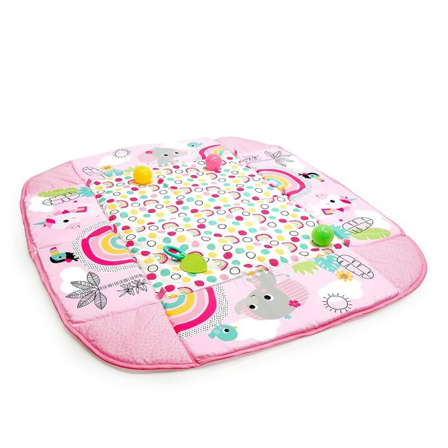 Bright Starts - Salteluta de activitati 5 in 1 Gym & Ball Pit Rainbow Tropics BBB12625