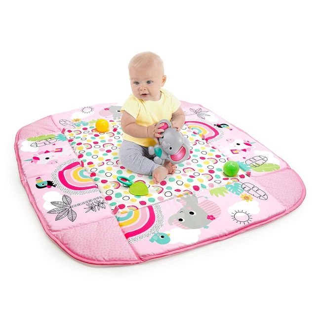 Bright Starts - Salteluta de activitati 5 in 1 Gym & Ball Pit Rainbow Tropics BBB12625
