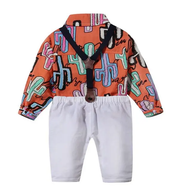 Costum pentru baietei cu papion si body camasuta ADtzb0610-2-H9.12-18 luni (Marimea 21 incaltaminte)