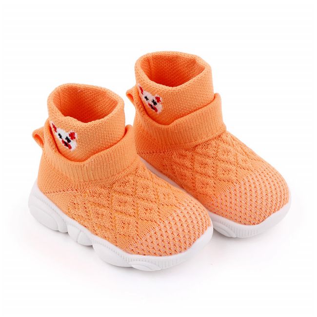 Mocasini portocalii, inalti tip adidas - Ursulet MDd2649-4-p32.Marimea 23