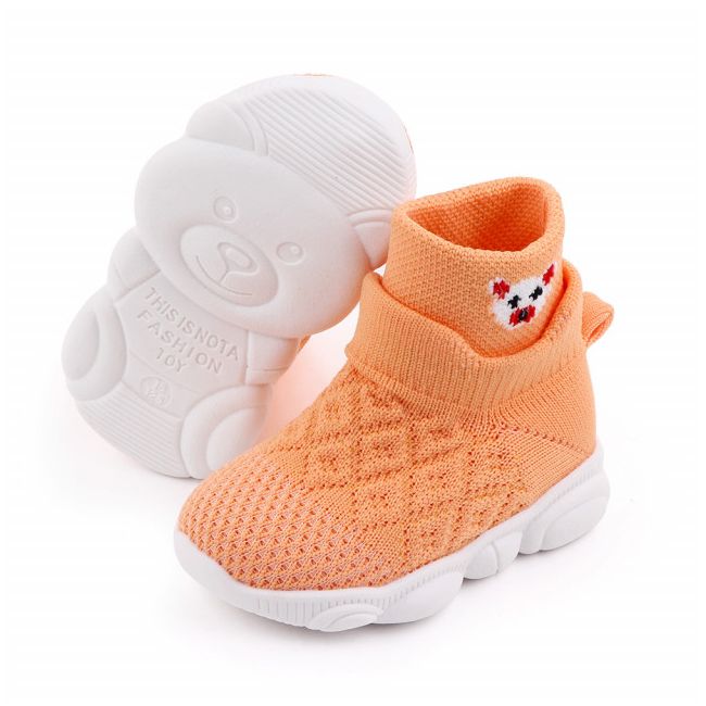 Mocasini portocalii, inalti tip adidas - Ursulet MDd2649-4-p32.Marimea 23