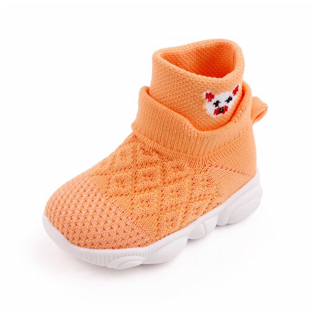 Mocasini portocalii, inalti tip adidas - Ursulet MDd2649-4-p32.Marimea 23