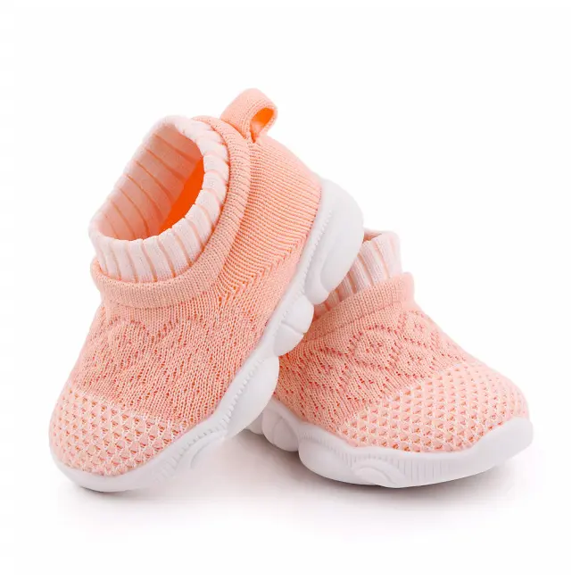 Mocasini roz banan tip adidas cu talpa antiderapanta MDd2649-2-p33