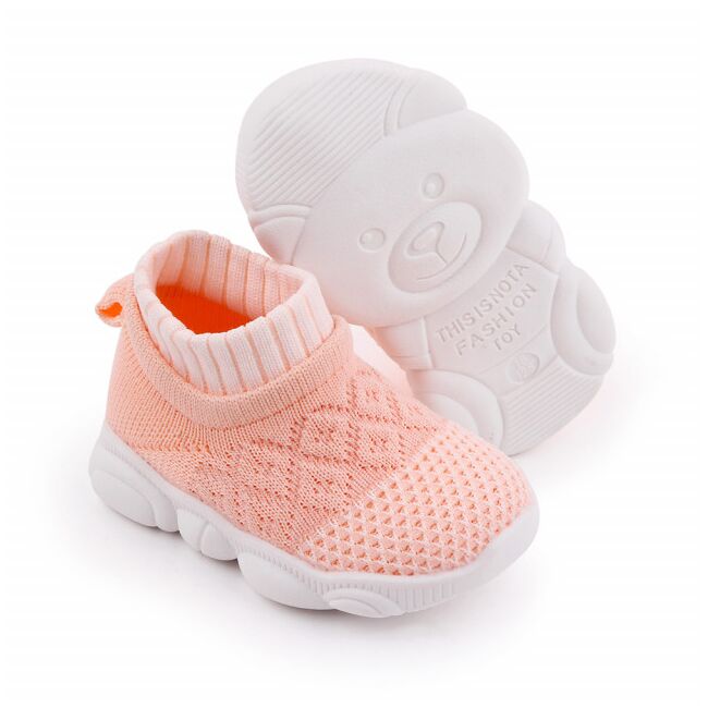 Mocasini roz banan tip adidas cu talpa antiderapanta (Marime Disponibila: Marimea 19) MDd2649-2-p32