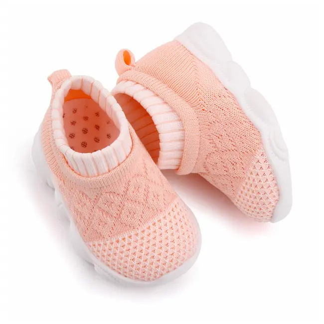 Mocasini roz banan tip adidas cu talpa antiderapanta MDd2649-2-p33