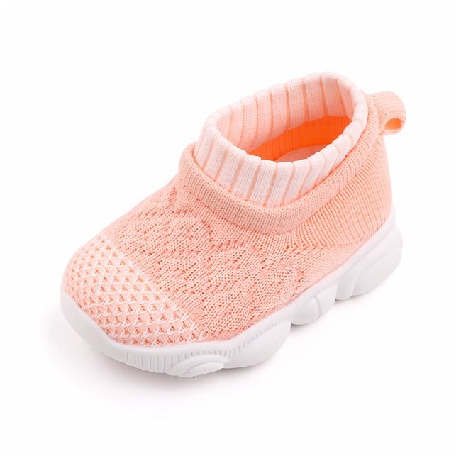 Mocasini roz banan tip adidas cu talpa antiderapanta MDd2649-2-p32.Marimea 22