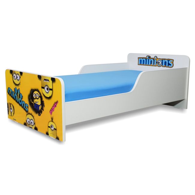 Pachet Promo Patut de Copii Start Minions pt copii 2-12 ani, cu saltea SmartNest cu lana si husa impermeabila incluse- PC-PCH-PRO-STR-MNS-80