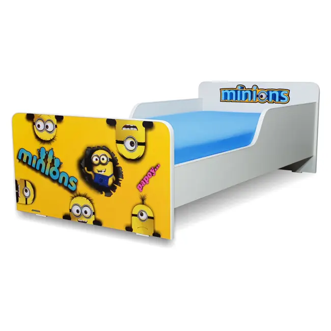 Pachet Promo Pat pt Copii Start Minions recomandat copiilor de la 2 pana la 8 ani, include saltea SmartNest cu lana si husa impermeabila - PC-PCH-PRO-STR-MNS-70
