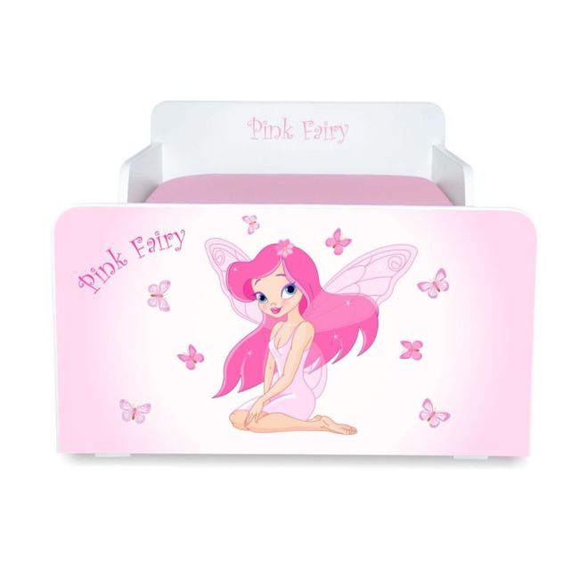 Pachet Promo Patut  Start Pink Fairy Fetite 2-8 ani, contine saltea SmartNest cu lana 140x70 si husa impermeabila- PC-PCH-PRO-STR-PFR-70