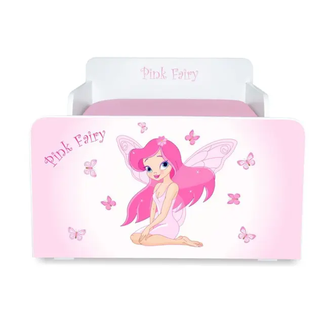 Pachet Promo Patut  Start Pink Fairy Fetite 2-8 ani, contine saltea SmartNest cu lana 140x70 si husa impermeabila- PC-PCH-PRO-STR-PFR-70