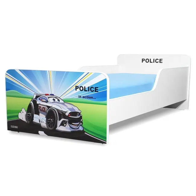 Pat Start Police 2-12 ani + saltea 160x80x12 cm SmartNest cu lana + husa impermeabila - PC-PCH-PRO-STR-POL-80