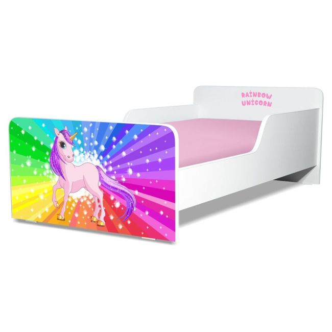 Pachet Promo Pat Start Rainbow Unicorn fete 2-8 ani, include saltea SmartNest cu lana 160x80 si husa impermeabila - PC-PCH-PRO-STR-RUNC-70