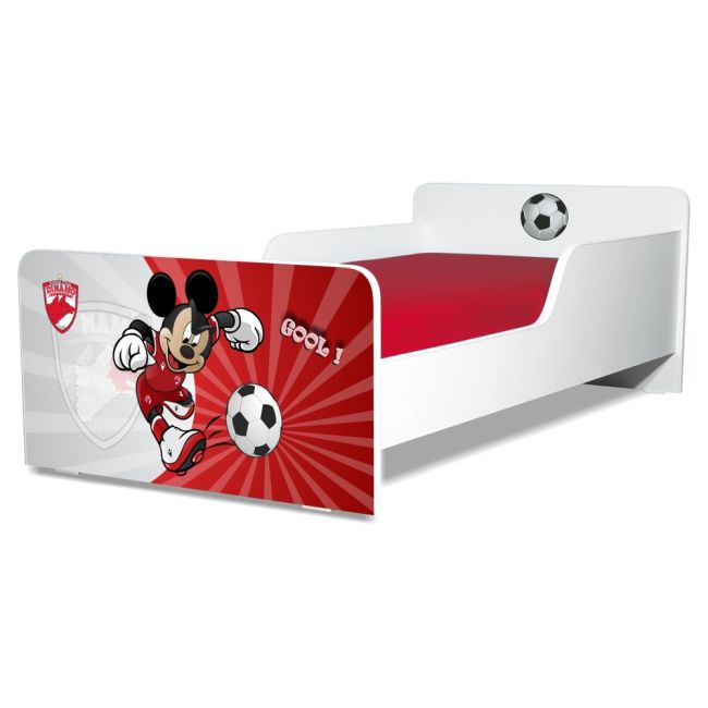 Pat copii Start Fotbal Barca 2-12 ani cu saltea din lana 160x80x6 cm inclusa - PC-P-MOK-FTB-BARCA-80