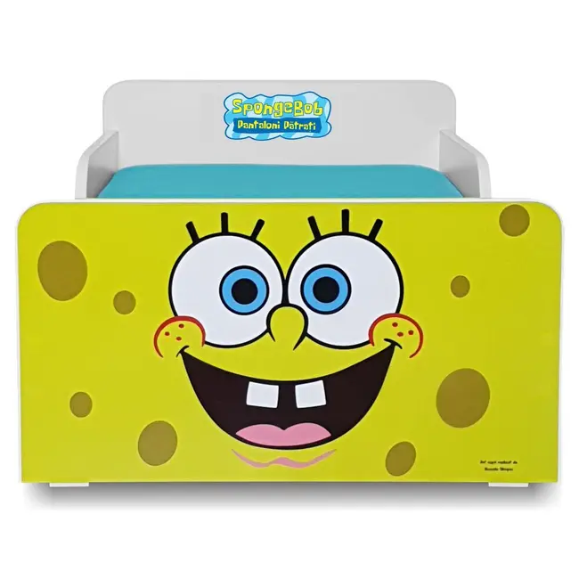 Pat copii Start Sponge Bob 2-12 ani cu saltea inclusa - PC-P-MOK-SPG-80