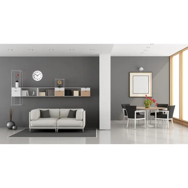 Ceas analog de perete, alb cu argintiu, cifre mari, TFA 60.3017