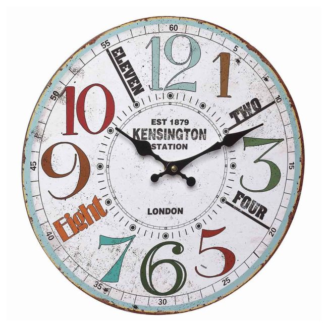 Ceas analog de perete din MDF, design VINTAGE, Kensington, TFA 60.3045.11