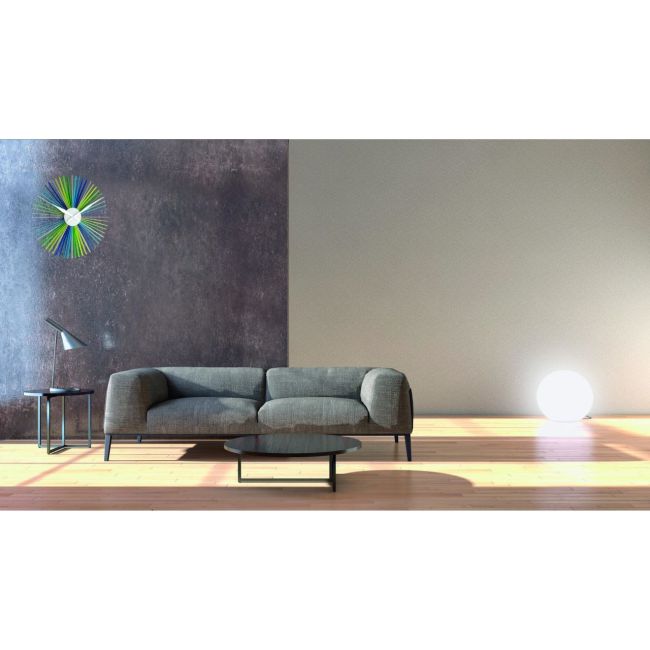 Ceas de perete analog XXL, colorat, creat de designer, model DAISY, negru/transparent, TFA 60.3023.01