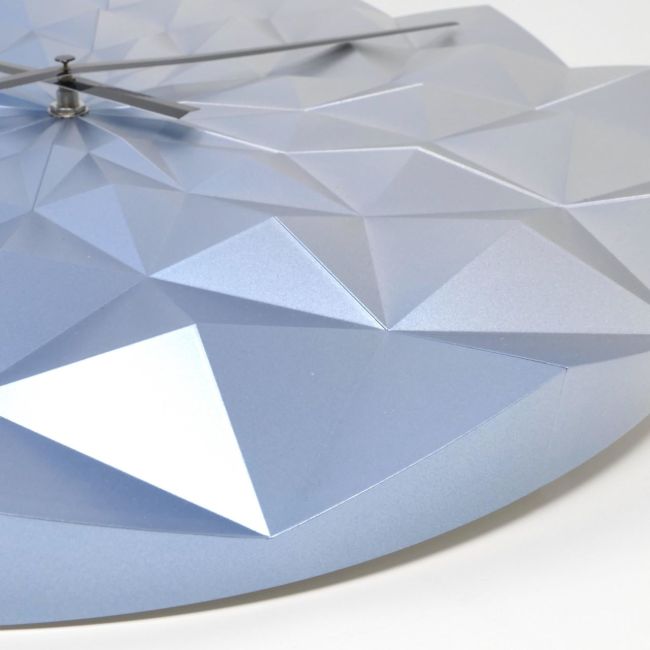 Ceas geometric de precizie, analog, de perete, creat de designer, model DIAMOND, albastru metalic, TFA 60.3063.06