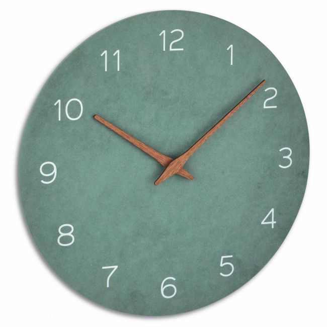 Ceas silentios de precizie din lemn, analog, de perete, design minimalist, verde, TFA 60.3054.04