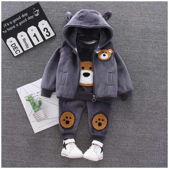 Costum gri captusit cu polar din catifea - Teddy ADOCTSC45-SA10.2 ani