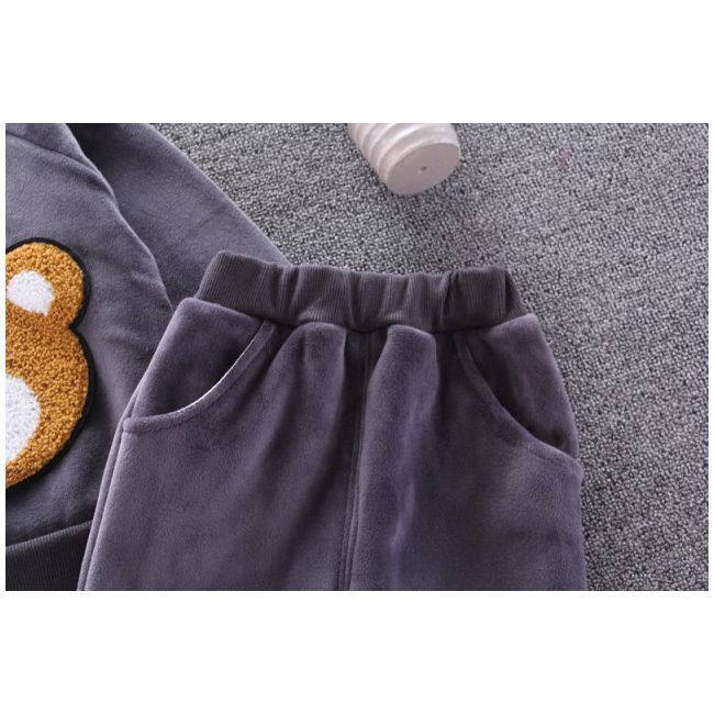 Costum gri captusit cu polar din catifea - Teddy ADOCTSC45-SA10.2 ani