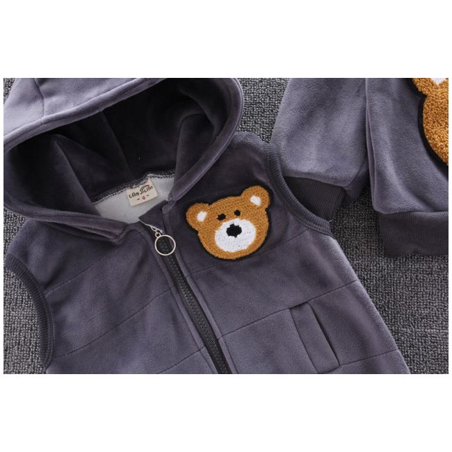 Costum gri captusit cu polar din catifea - Teddy ADOCTSC45-SA10.2 ani
