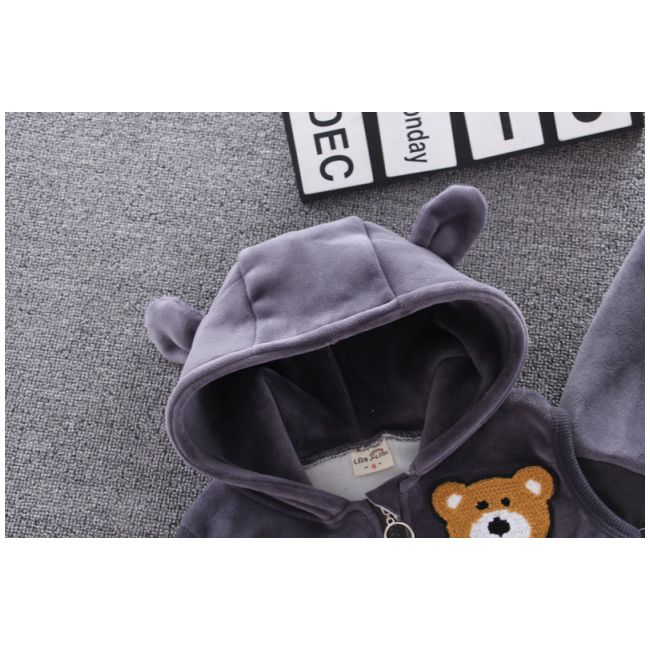 Costum gri captusit cu polar din catifea - Teddy ADOCTSC45-SA10.2 ani