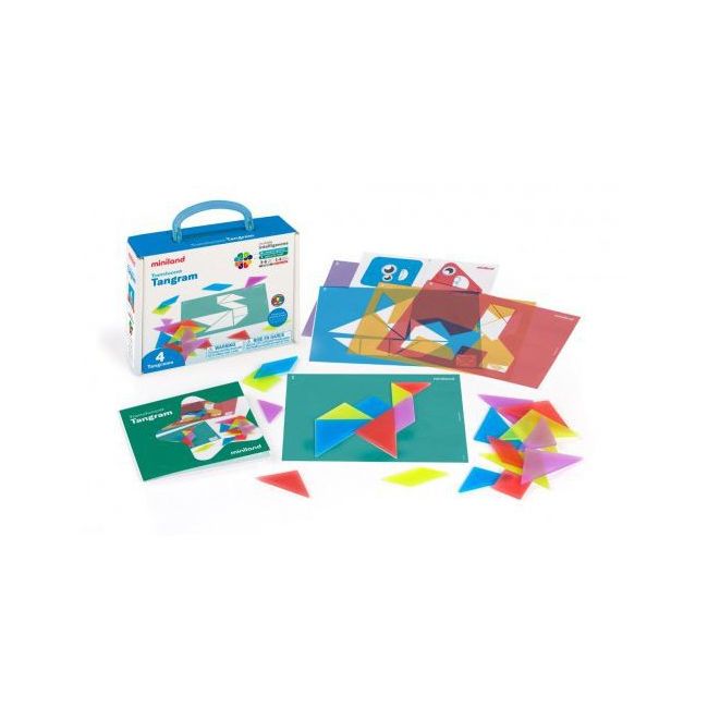 Joc creativ tangram traditional cu piese translucide - okeml32163