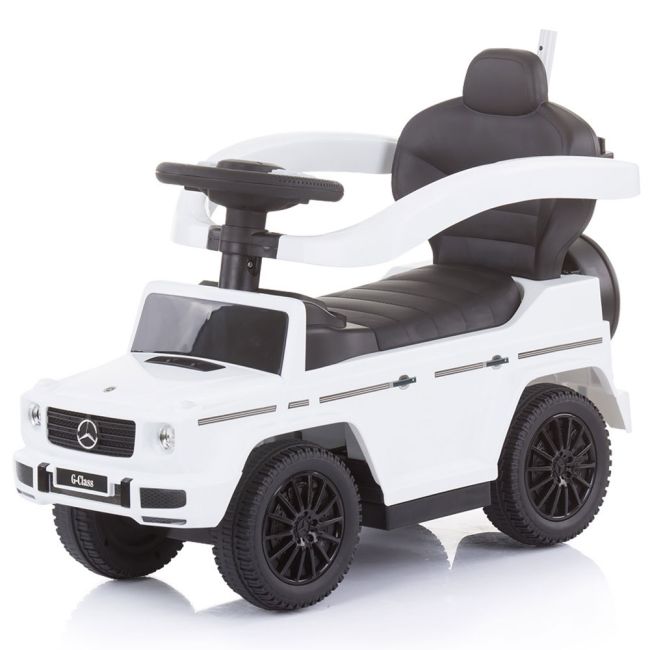 Masinuta de impins chipolino mercedes g350 white cu maner si copertina hubrocmb02101wh