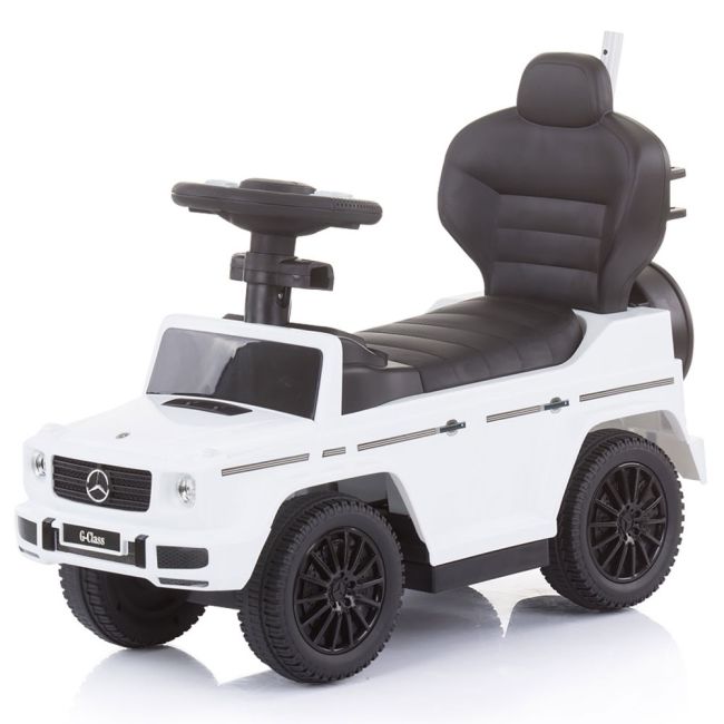 Masinuta de impins chipolino mercedes g350 white cu maner si copertina hubrocmb02101wh
