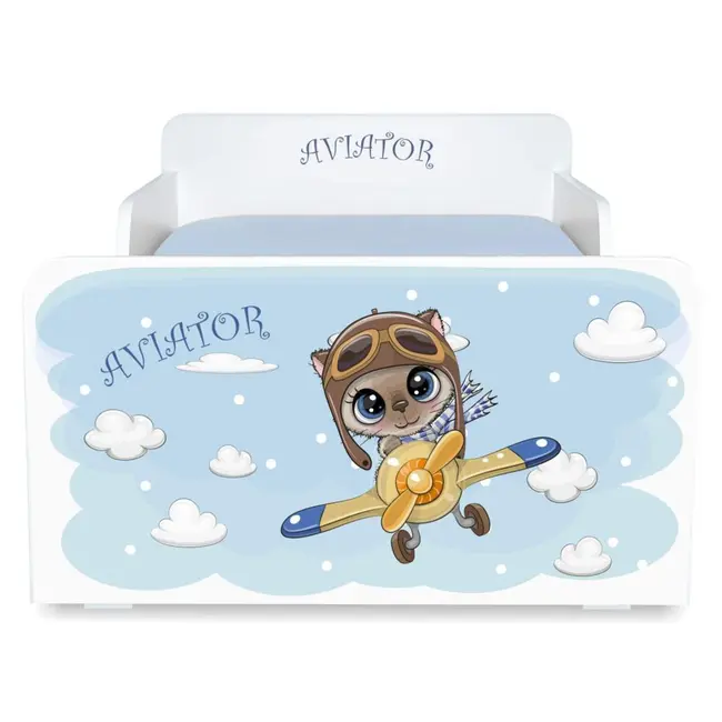 Pat copii Aviator 2-12 ani cu sertar - PC-P-AVT-SRT-80