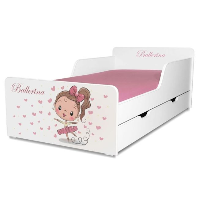 Patut Fetite Start Balerina recomandat copiilor cu varste de la 2 ani pana la 12 ani, varianta cu sertar - PC-P-BAL-SRT-80