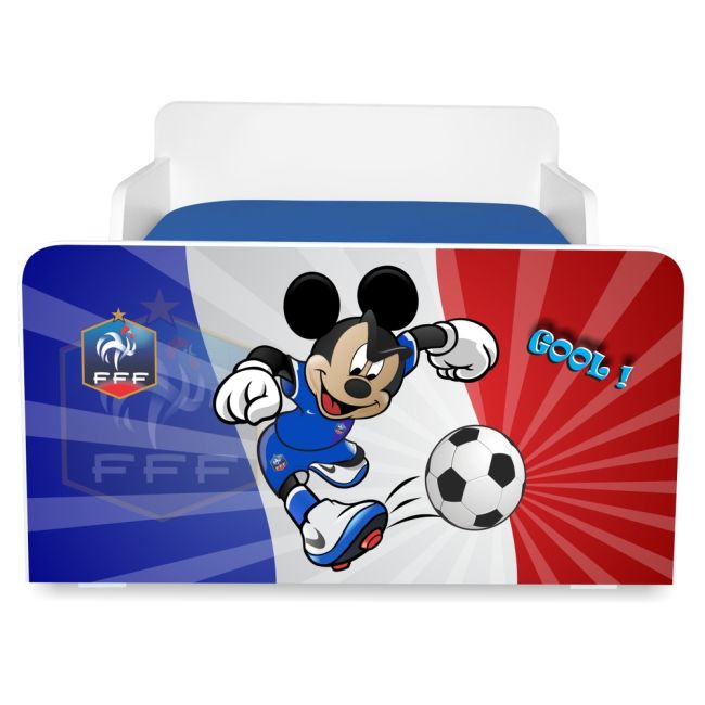 Pat pentru baieti model Start Fotbal Franta 2-12 ani cu sertar si Saltea cu lana SafeNest PC-P-MK-FTB-ITA-FRA-80