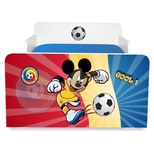 Pat copii Fotbal Romania 2-12 ani cu sertar si Saltea cu lana SafeNest PC-P-MK-FTB-ITA-RO-80