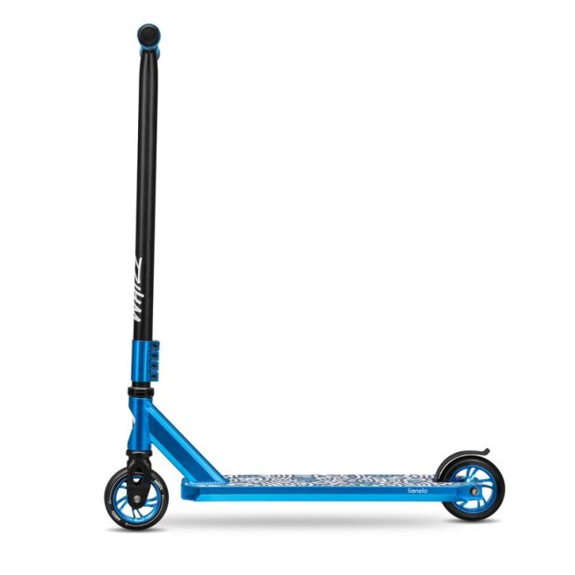 Lionelo - Trotineta Whizz, Pentru Acrobatii, Rulmenti ABEC-9, Sistemul de compresie IHC 9, 20 - 100 kg, Albastru BYNLO-WHIZZ-BLUE-COBALT